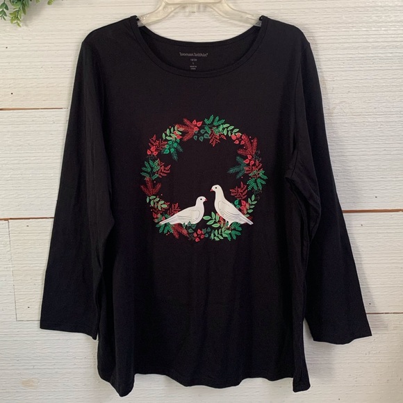 Woman Within Tops - Dove Print Jersey by Woman Within.  Size Large.
